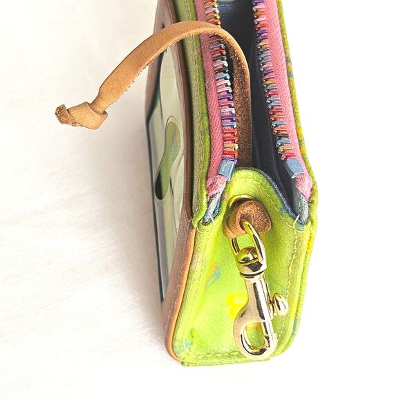 Vintage DOONEY & BOURKE Green DB Monogram Multicolor ID Coin Purse College Y2K - Picture 12 of 12
